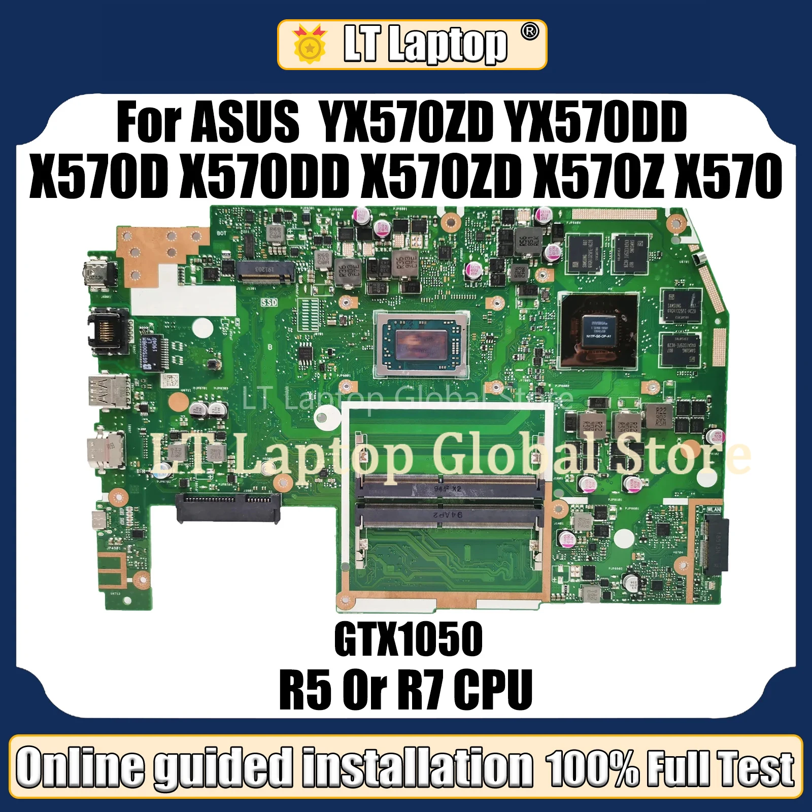 

LT Laptop Notebook X570 Mainboard For ASUS TUF YX570ZD YX570DD X570D X570DD X570ZD X570Z Motherboard AMD Ryzen R5 R7 GTX1050