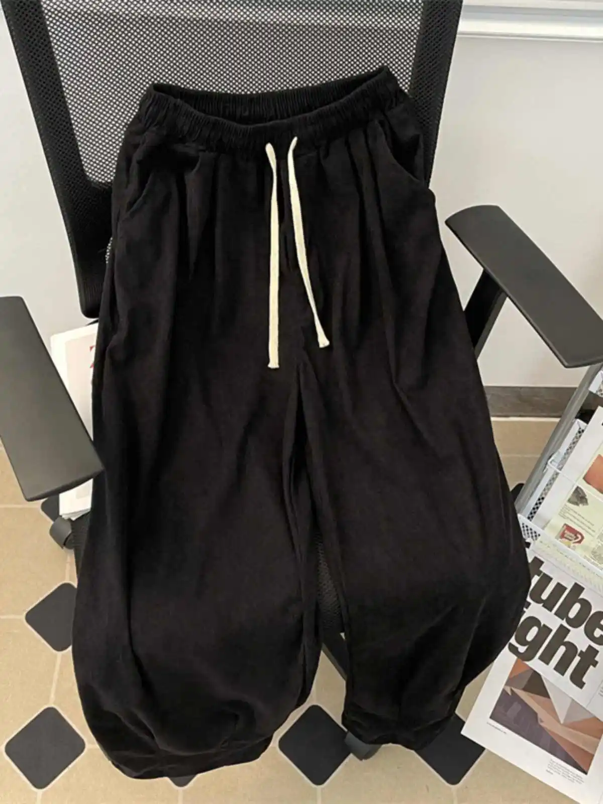 Vintage High Waist Corduroy Pants Women Spring Fall Straight Causal Full Length Trousers Korean Fashion Baggy All Match Pant New
