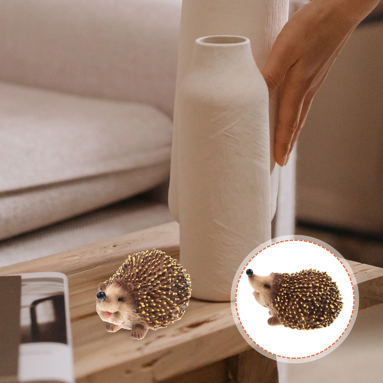 

Premium Plastic Hedgehog Shape Decor Small Garden Statue for Yard Patio Micro Landscaping Ornament Adorable Hedgehog Sculpture