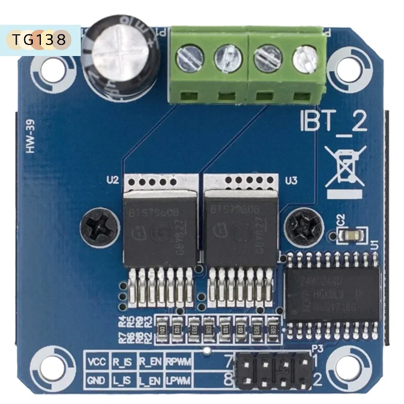 【New】BTS7960 43A Double H-bridge High-Power Driver Module DIY Smart Car Current Diagnostic For