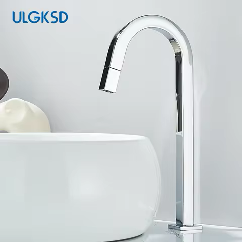 Chrome Single Cold Water Faucet Brass Rotating Out Water Mouth Faucet Household Bathroom Sink Faucet Deck installation