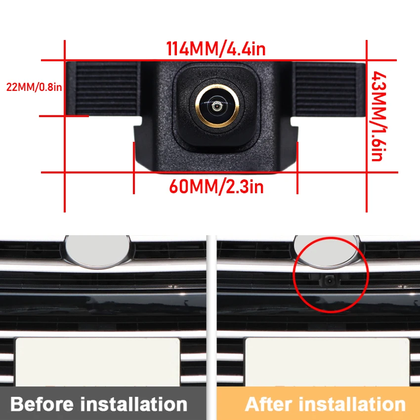 Front View camera For Toyota Highlander XU50 Kluger 2014 2015 2016 2017 2018 2019 2020 HD Night Vision Parking LOGO Front Camera