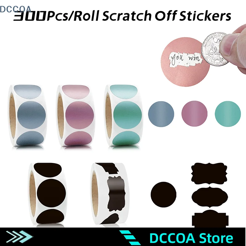 

300 шт., скретч-наклейки, самоклеящаяся наклейка, этикетка-сюрприз для подарочной бирки ручной работы, бумага, сделай сам, уплотнительная наклейка для конверта
