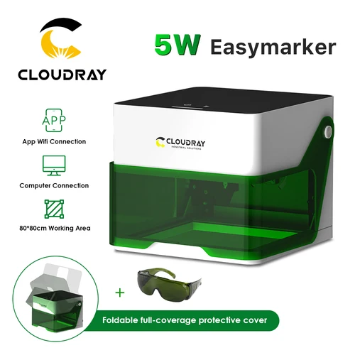 Cloudray-grabador láser para el hogar, impresora de marca, cortador, máquinas de carpintería BM1, plástico, 5000mw, Wifi, Mini máquina de grabado inteligente