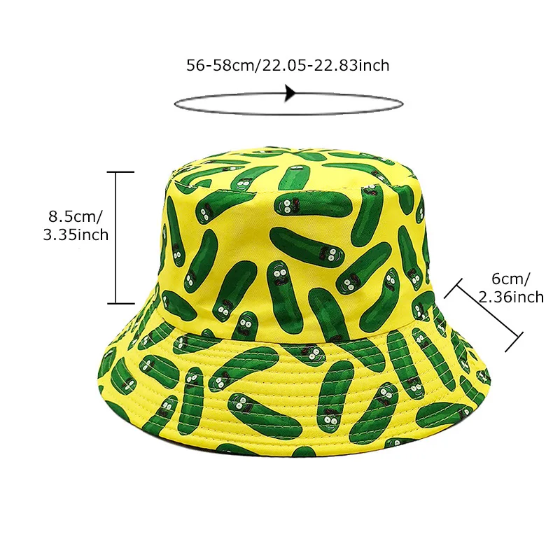 Summer Fisherman Hat Cucumber Cartoon  Basin Hat Outdoor Casual Sun Shade For Men And Women Dome Sun Cap