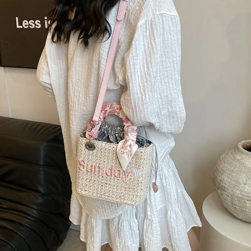 YOUDEYISI Fashion Handbag 2024 Summer New Wide Shoulder Strap Straw Bag One Shoulder Shopping Basket women bag