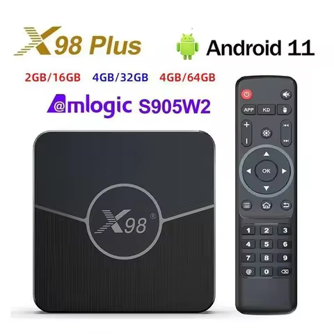 X98 Plus Smart TV Android 11 Amlogic S905w2 2.4G/5G Wifi BT5.0 2G 16G 32G Av1 4K Media Player 4G+64G Set Top Box