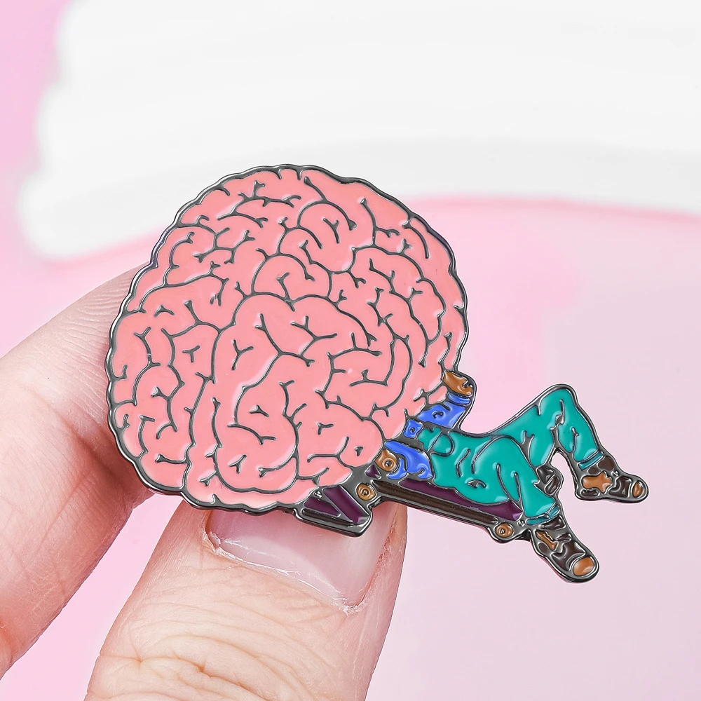 Funny Repair Brain Enamel Pin Medical Neurology Brooch Lapel Badge Medicine Jewelry Accessories Gifts for Doctor Nurse Wholesale