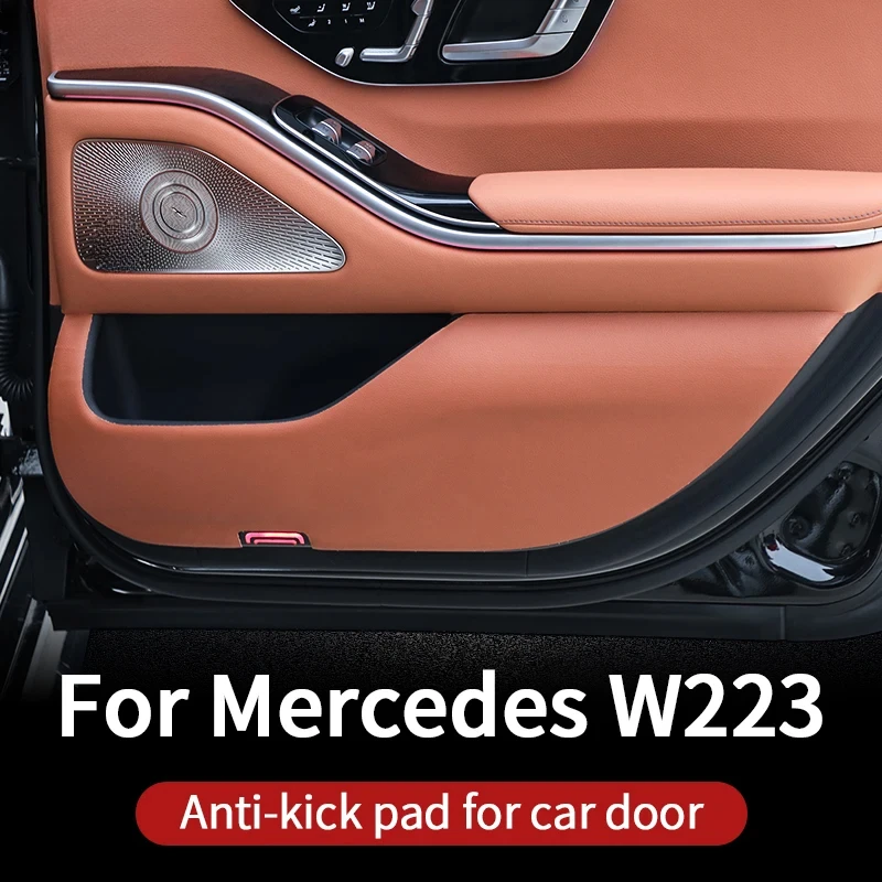 Door kick pad for 2021~2024 Mercedes w223 S series 400 450 550 480 accessories