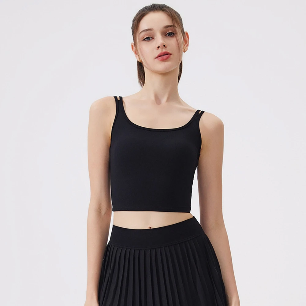 

Women Yoga Bras Bandage Sport Bra Thin Straps Workout Underwear Running Tank Tops With Pad Breathable Gym Fitness Vest Camisole