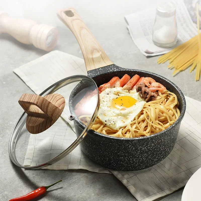 Non stick cooking pan and pot set frying pan cast iron skillet breakfast egg pan ramen hot soup pot fryer kitchen utensils