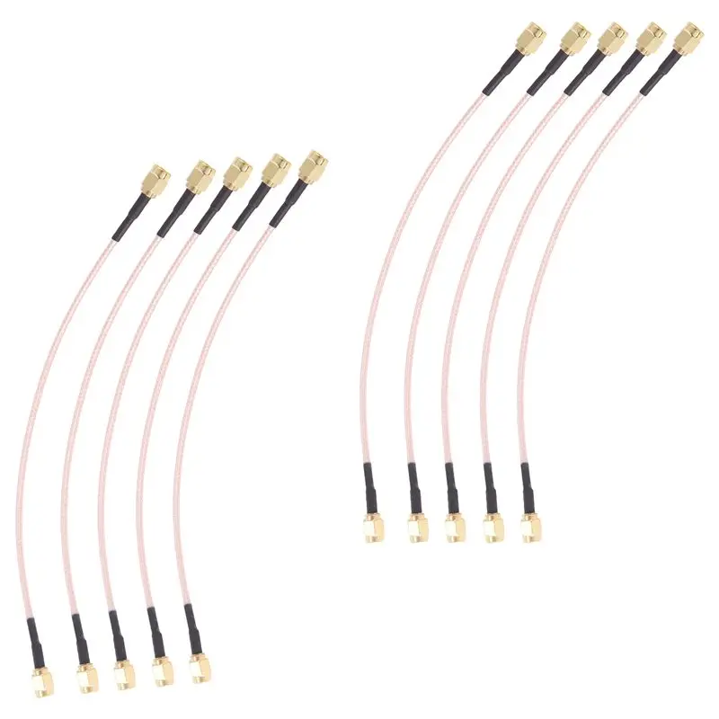 

AEE4-10Pcs RG316 SMA Male Plug To SMA Male Plug Connector RF Pigtail Coax Jumper Cable 8Inch