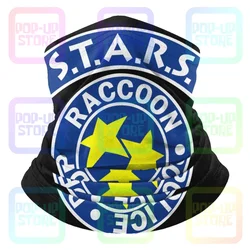 Estrelas logotipo residente guaxinim cidade polícia dep mal microfibra pescoço gaiter bandana cachecol unisex pesca de alta qualidade