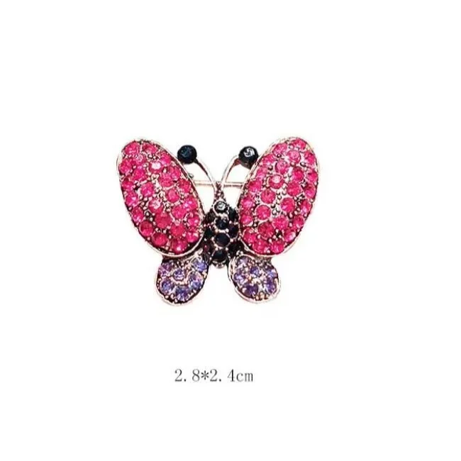 Vintage Rhinestone Small Butterfly Brooches for Women Unisex Insect Animal Pins Available Casual Party Accessories Gifts