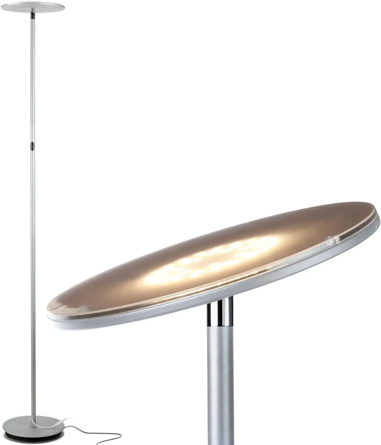 Brightech Sky LED Floor Lamp Torchiere Super Bright Dimmable Tall Standing Lamp with Warm Light for Living Room Bedroom Office