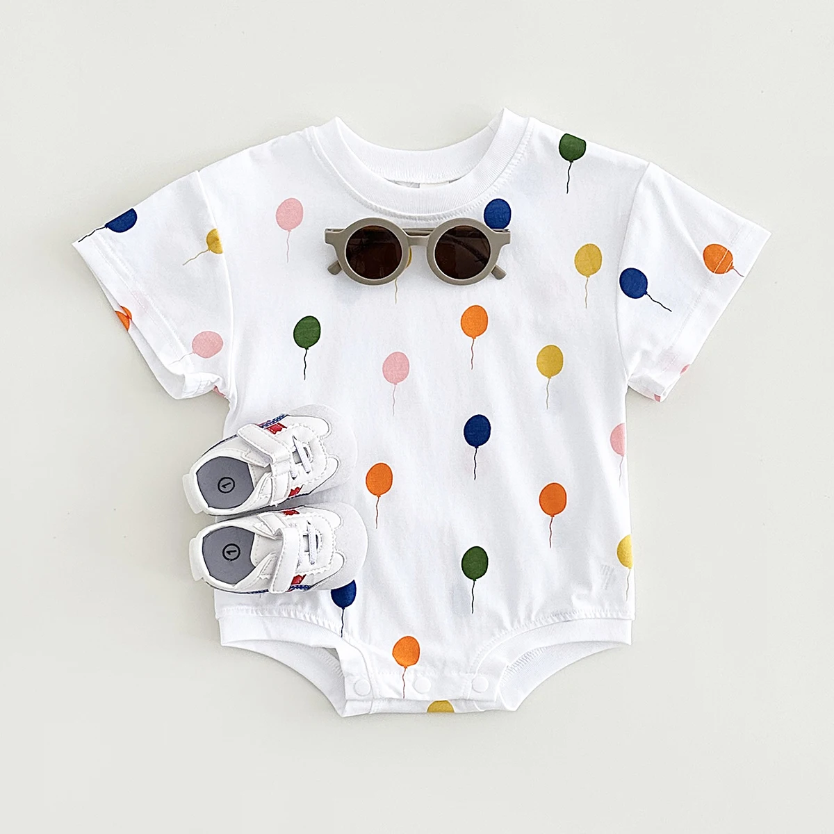 

Baby Girl Clothes Bodysuits Newborns One-pieces Comfortable Baby Jumpsuits Balloon Print Short Sleeved Summer Baby Romper 0-18M