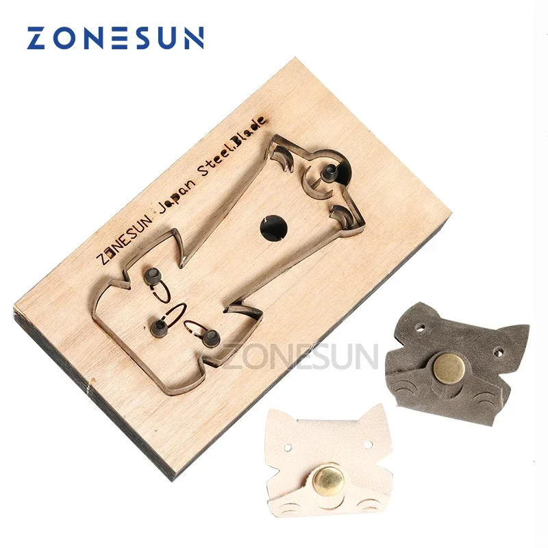 ZONESUN Cat Customized leather cutting die Leather DIY Craft wire earphone collector Wooden Template Punching Cutting Mould