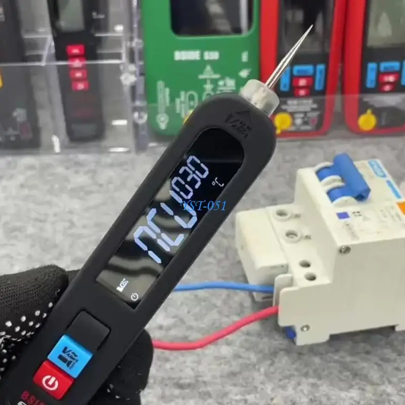 

E15A Professional Grades Voltages Tester Pen With Bright LED Light And Accuracy LCD Display For Electrical Circuit Analysis