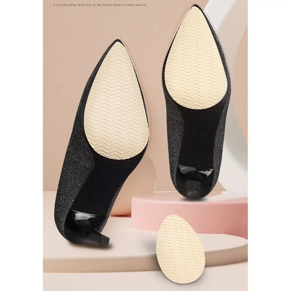 ซิลิโคนตาข่ายกาวพื้นรองเท้ากันลื่นสติกเกอร์ดูดซับเสียงสีดำสีกากีสีเบจโปร่งใสรองเท้าส้นสูงกันลื่นฝ่าเท้าแผ่นกันลื่น