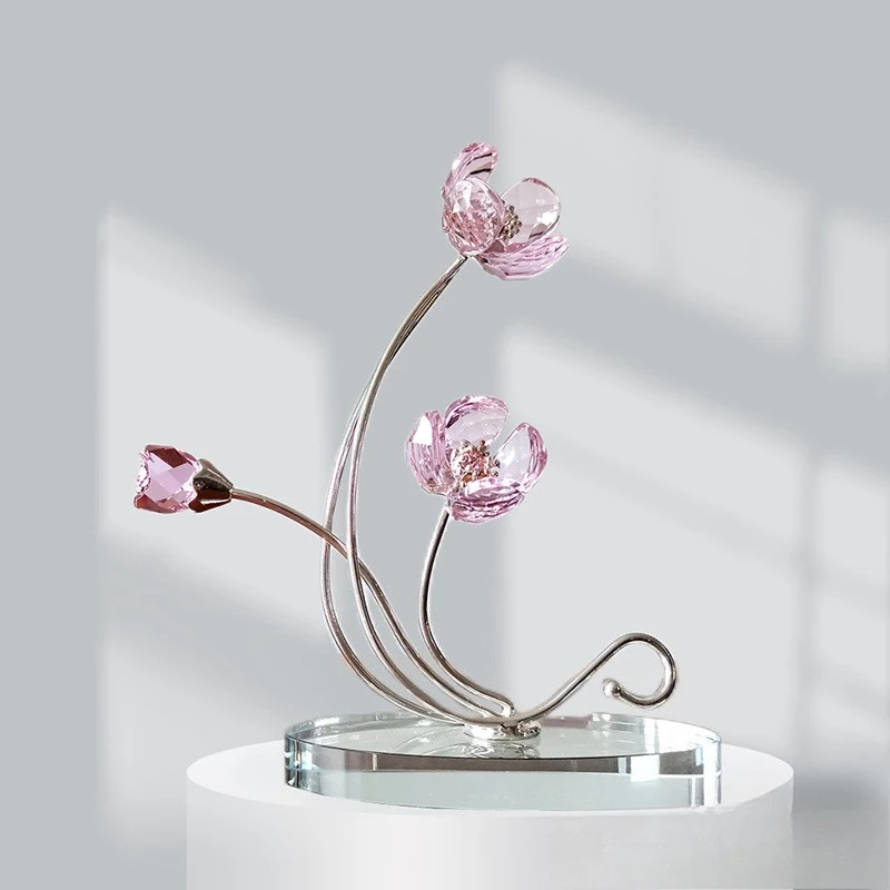 

K9 Crystal Four Leaf Clover Figurine, Handmade Collectible Statue for Decoration Mothers Day, Centerpiece, Bridal Shower Gift