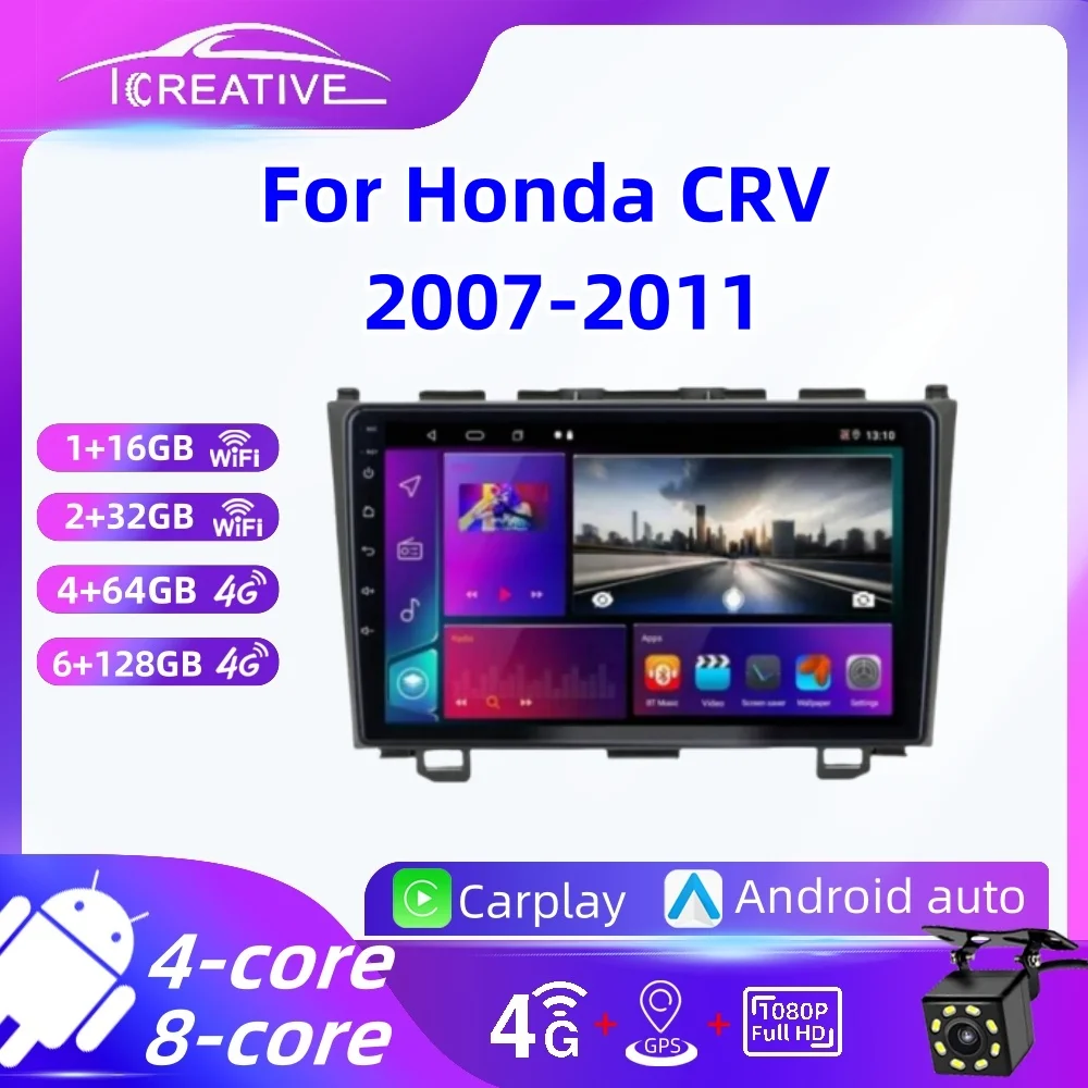 

Car Radio Android For Honda CR-V 3 RE CRV 2007-2011 Wireless Carplay Multimedia Player Stereo Autoradio Navigation GPS Head Unit