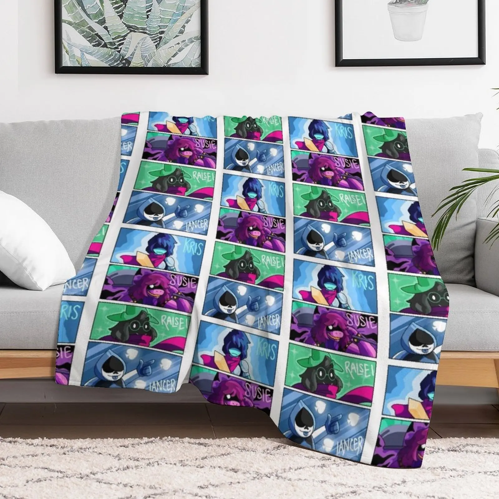 Deltarune Comic Strip Throw Blanket Thins Custom Blankets For Bed Cute Blankets