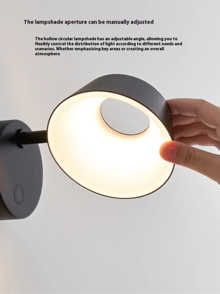 

Rotating LED wall lamp modern and simple study bedroom bedside lamp hotel hallway lamp