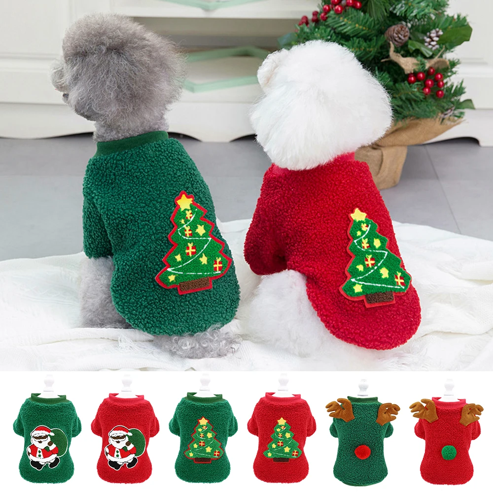 Warm Christmas Dog Clothes Soft Puppy Cat Halloween Costume Pet New Year Winter Coat Outfit Costumes For Small Dogs Chihuhua