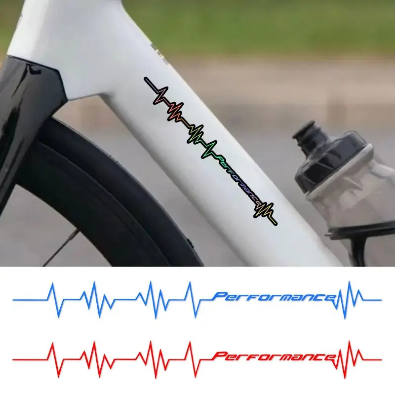 2pcs Performance ECG Vinyl Sticker, Waterproof Decal for Motorcycle Helmet Fuel Tank Bike