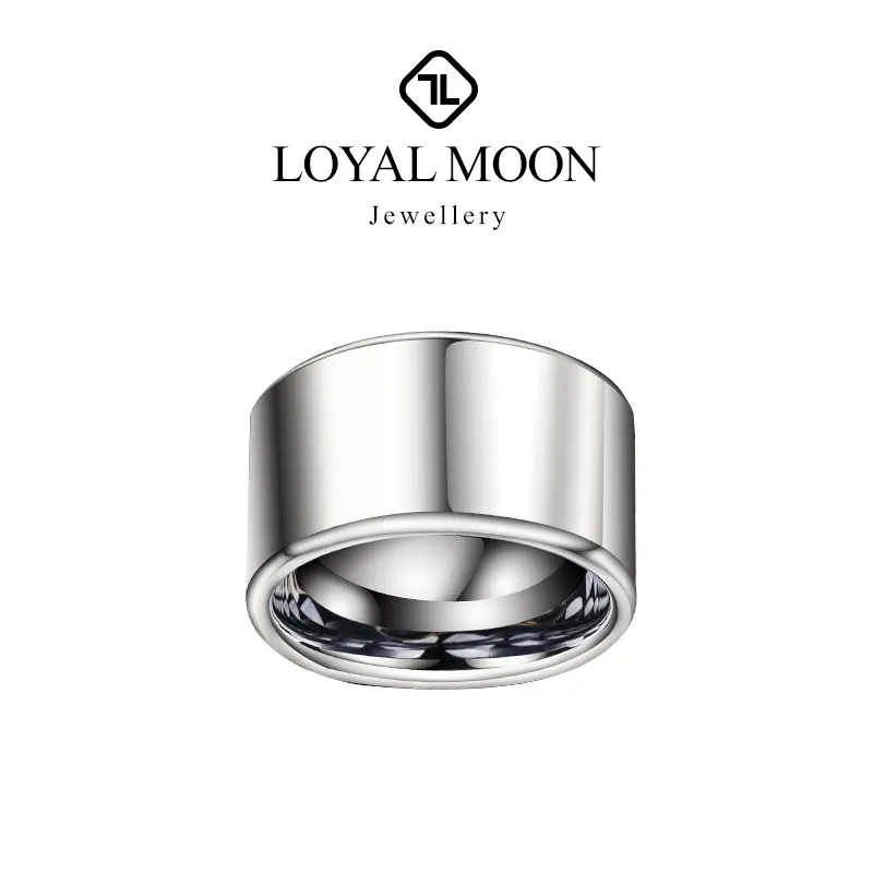 

Loyal Moon Tungsten Rings For Men Hard Metal Finger Ring With Gift Box 14mm Width Domineering,Customized