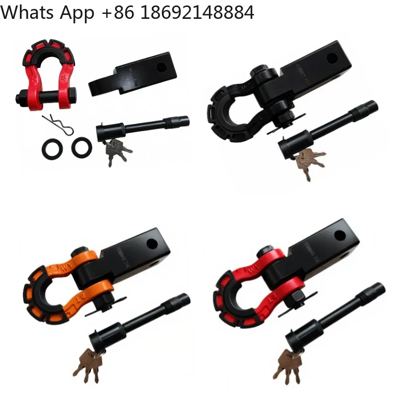 Square Mouth Trailer Arm Thickened Carbon Steel Traction 8T Off-Road Vehicle Rear-end Rescue Hook Tail Trailer