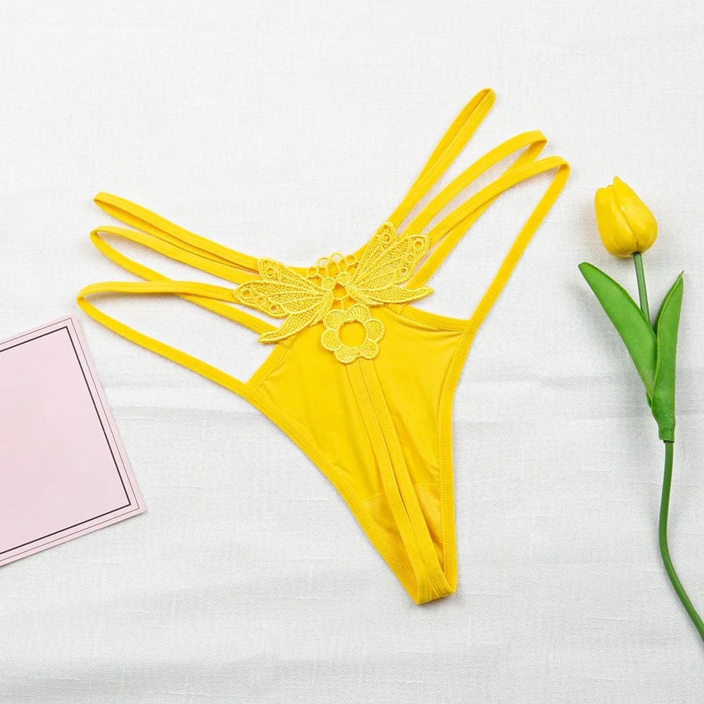 Intimate Wear Butterfly Women's Thong Lingerie T Back Ladies' Underwear Briefs Hollow Out Triangle Panties Girl