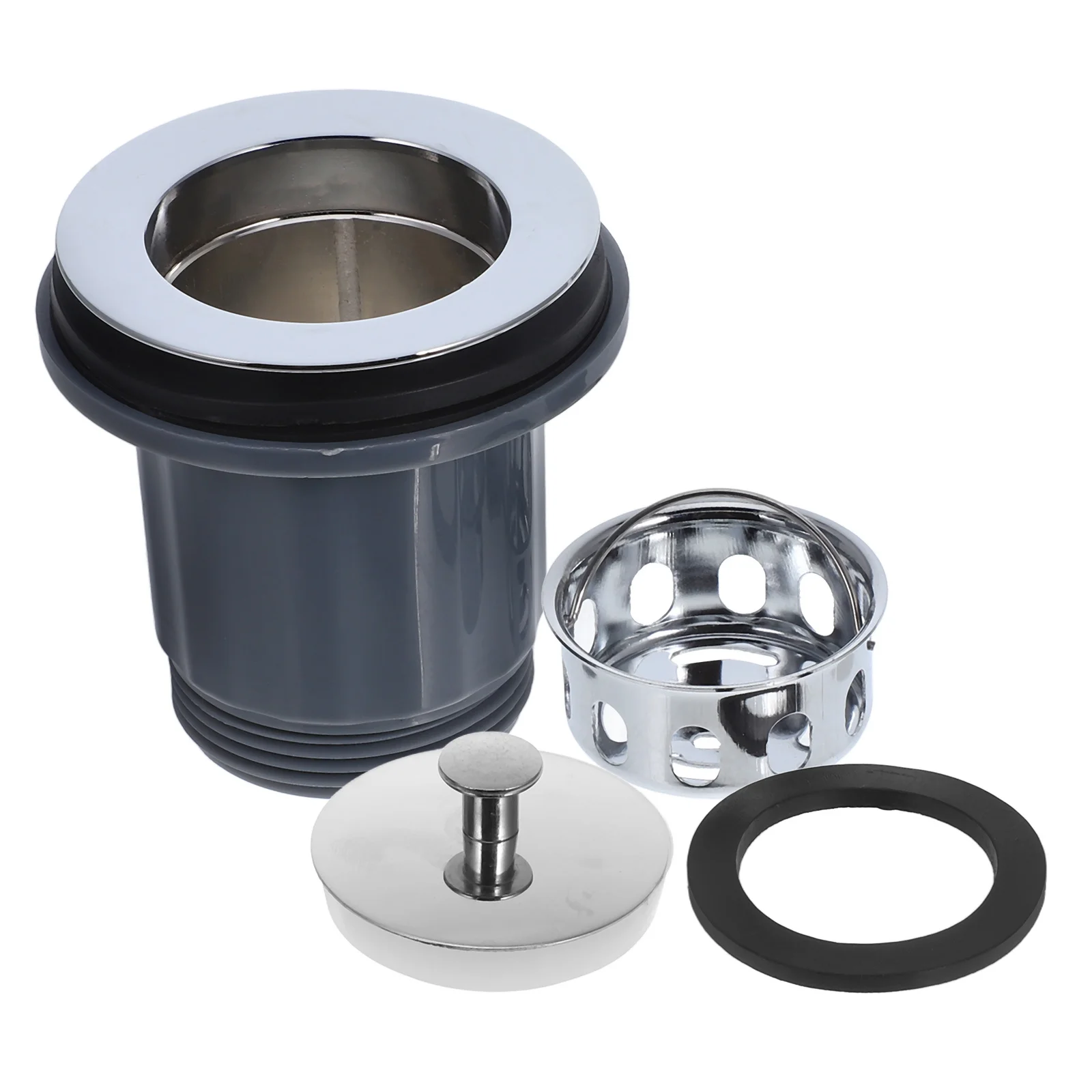 

Stainless Steel Kitchen Sink Strainer Assembly Deep Cup Basket Efficient Easy Cleaning Mop Laundry Basin Drainage Basin Stopper