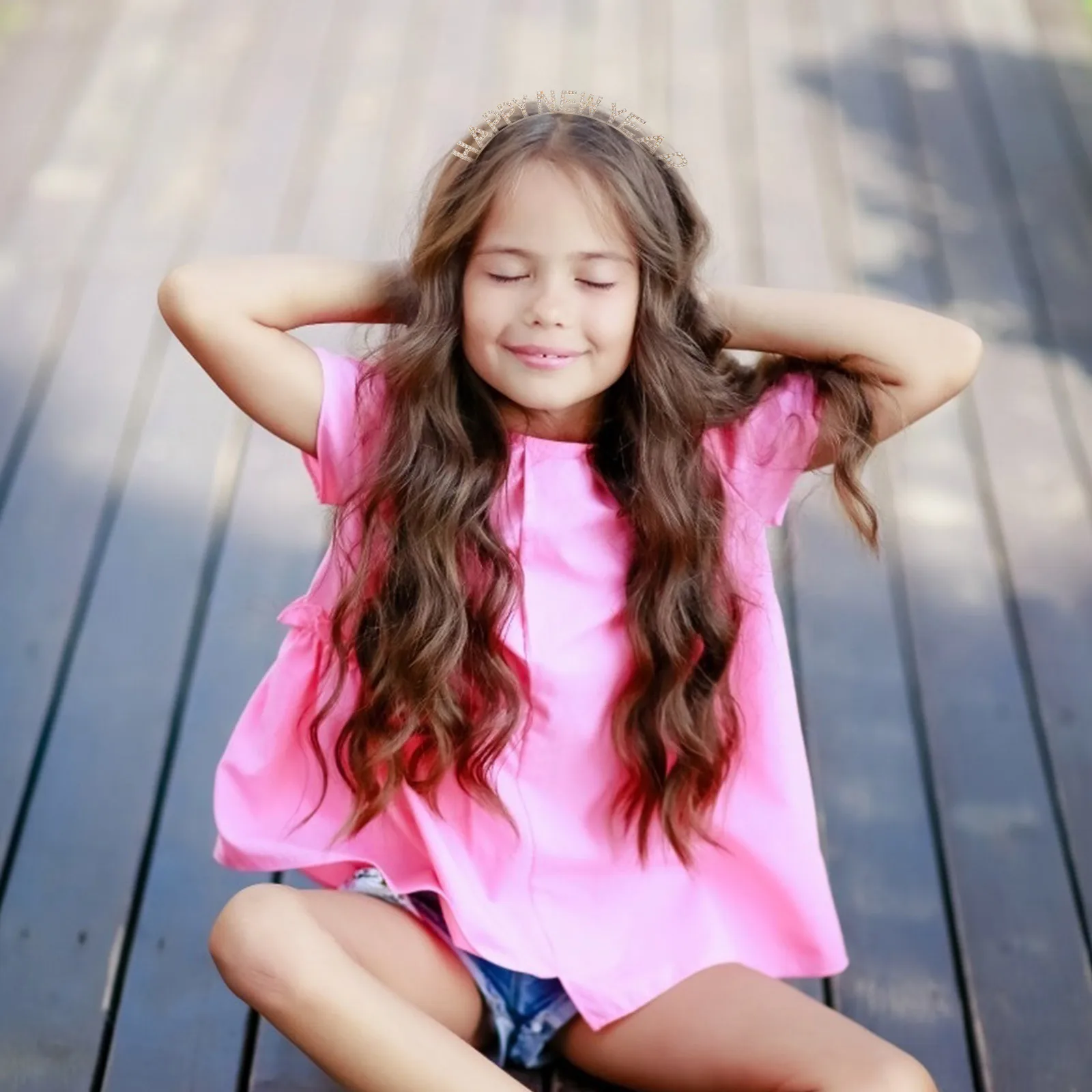 

Adults Happy New Year Headband Curly Hair Accessories Elastic 2022 Tiara Girl Headbands