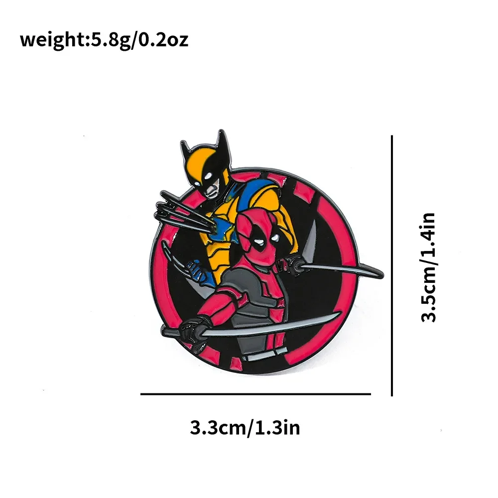 Deadpool Brooches Cartoon Creative Personality Film and Television Characters  Wolverine Badges Drop Oil Alloy Pin Accessories