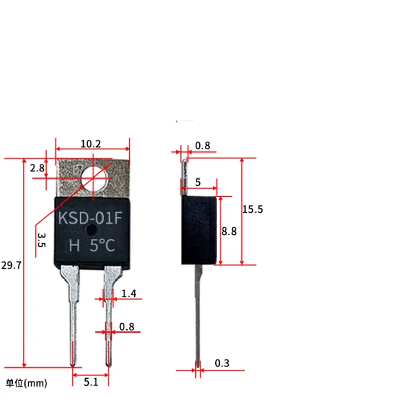 1PCS KSD-01F JUC-31F 0C 5 10 15 20 25 35 Deg NC Normally Closed Normally Open 1.5A Thermal Switch Temperature Sensor Thermostat