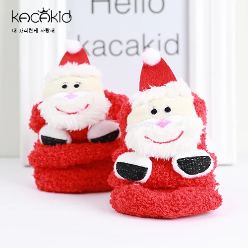 Non-Slip Socks for Baby, Newborn Infant Soft Warm Knitted Booties, Autumn Winter Cozy Footies, Toddler Non-Skid Socks with Grips