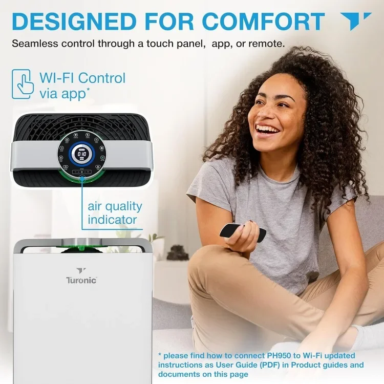 ترقية جديدة. مجموعة منقي الهواء والمرطب، منقي هواء كبير للغرفة للمنزل حتى 4200 قدم مربع، تنقية 8 مراحل مع حقيقي Hep #6