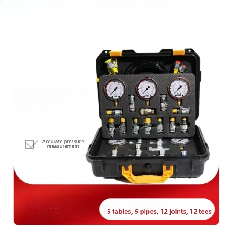Excavator Main Pump Hydraulic Pressure Test Kit Vibration Resistant Pressure Measuring Instrument