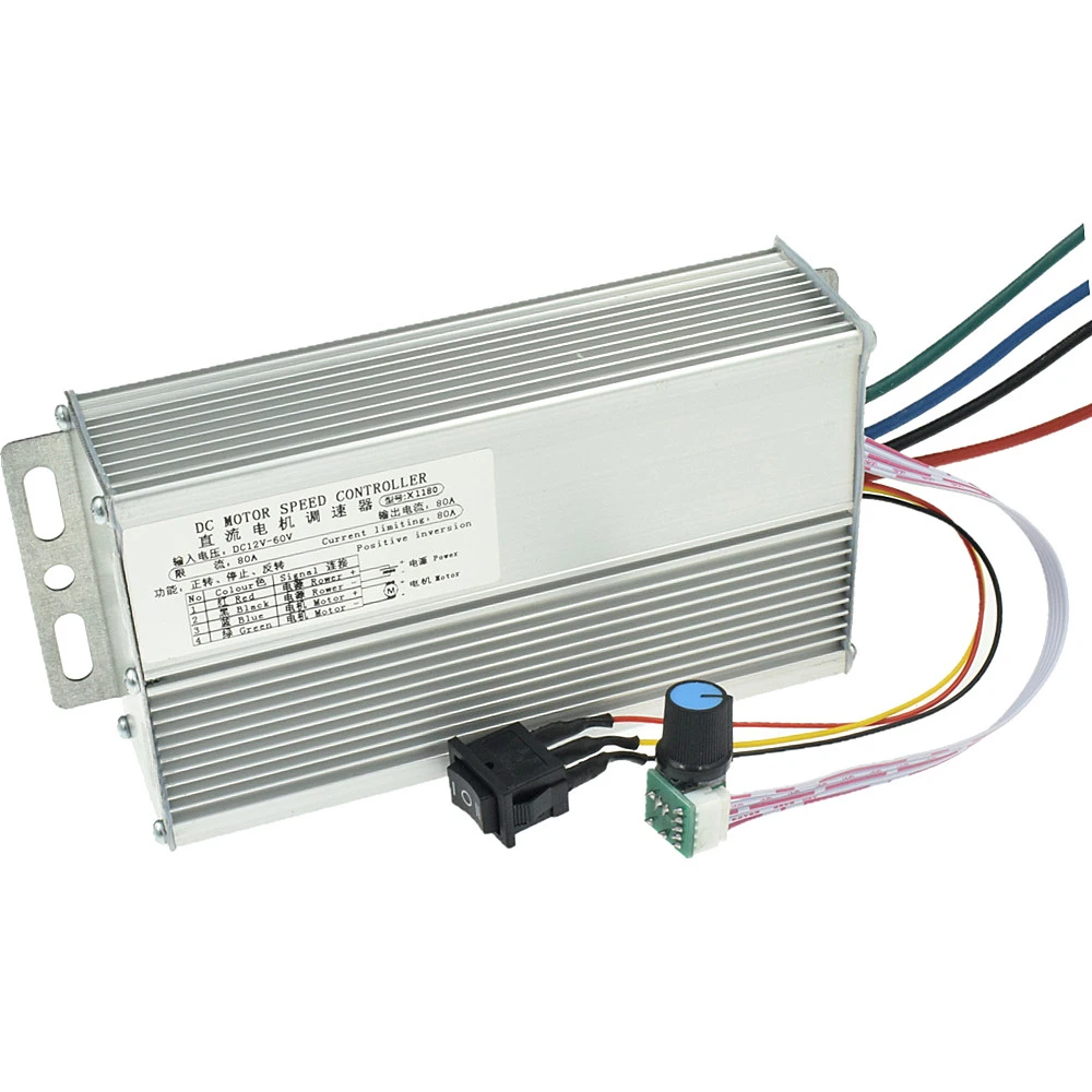 DC10-36V Motor Speed Controller Forward and Reverse 0-100% Motor Speed Adjustable Regulator 80A DC Brush Motor Speed Governor