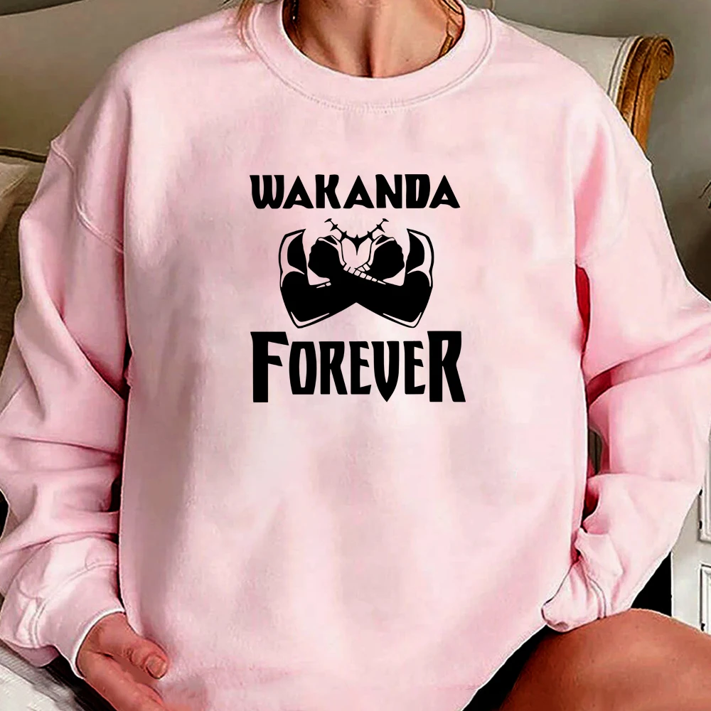 Wakanda Forever Sweatshirt King Of Wakanda Hoodie Panther Black King จัมเปอร์ Vintage Superhero Crewneck เสื้อ Hipster Tops