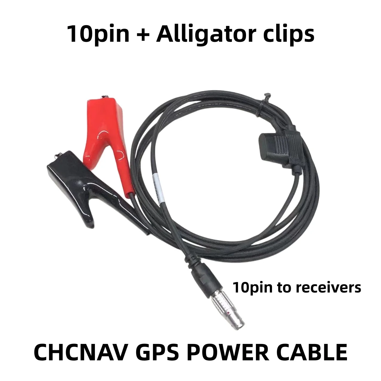 A00903 POWER CABLE CHCNAV GPS RECEIVERS EXTERNAL 12V DC CAR BATTERY CABLE 10PIN TO ALLIGATOR CLIPS