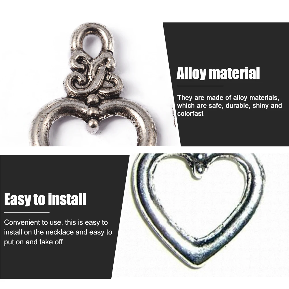

60 set Heart Shaped Diy Toggle Clasps Alloy Metal Bracelet Necklace Connectors Fastener End Buckles Jewelry Making Tools Repair