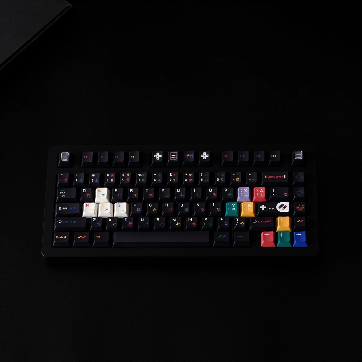 178 Keys Retro SFC Game Black Keycaps Cherry Profile PBT Dye Custom Keycap for MX Switch DIY ISO Gamees Mechanical Keyboard Caps