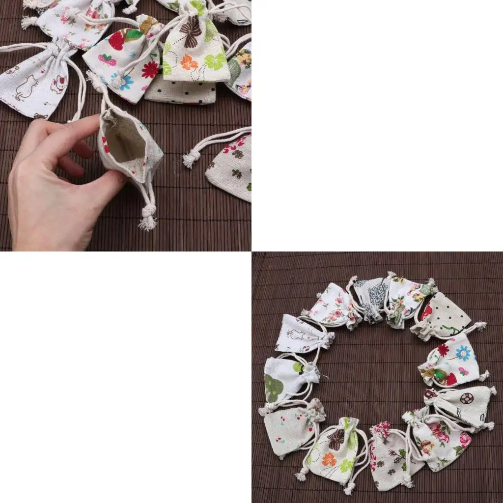 Bloem Mousseline Zakken 2.8x3.5 in Katoen Trekkoord Sieraden Zakjes Zakje Zakken voor Bruidscadeau Vrijgezellenfeest Gunst DIY