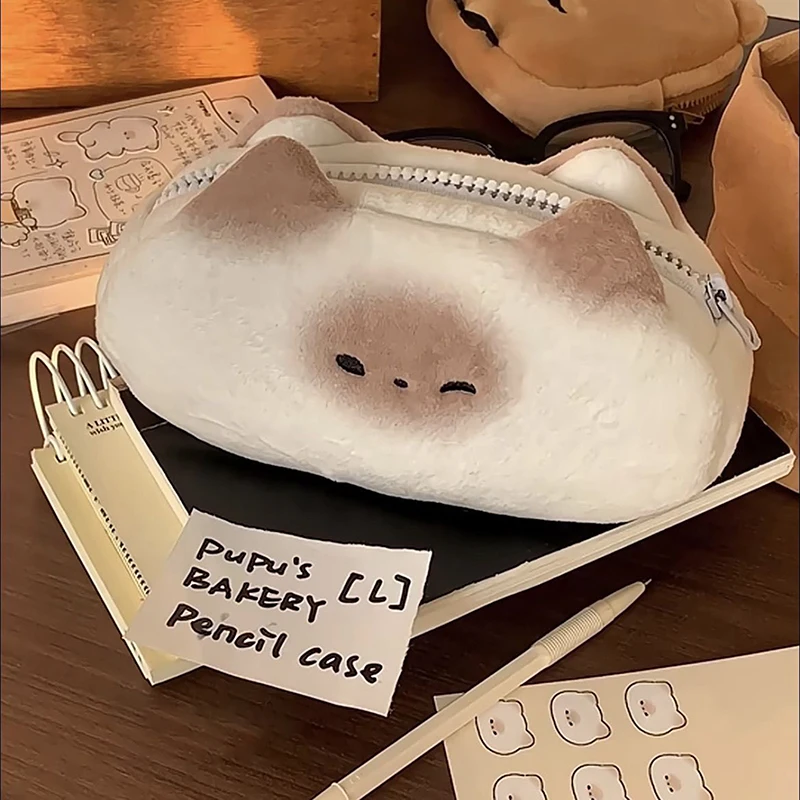 Cute Plush Pencil Case Cosmetic Bag Guinea Pig Pen Pouch Large Capacity Pencil Bag School Supplies Stationery Box