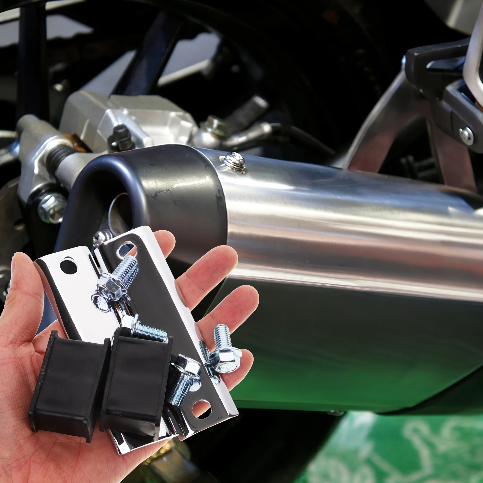 

1 Set Rubber Metal Exhaust Muffler Pipe Bracket Mount Replacement Support Vibration Damping Kit For Motorbike Holder