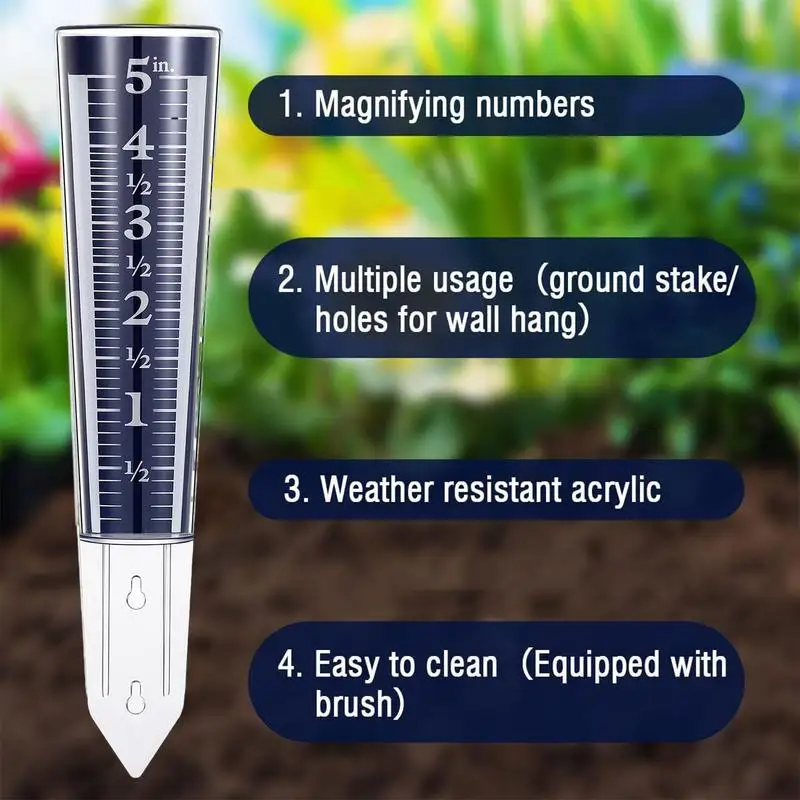 5 Cal ogrodowa miernik deszczu z szerokimi ustami narzędzie do pomiaru deszczu na podwórku ogrodowym wykorzystuje innowacyjny rozrusznik
