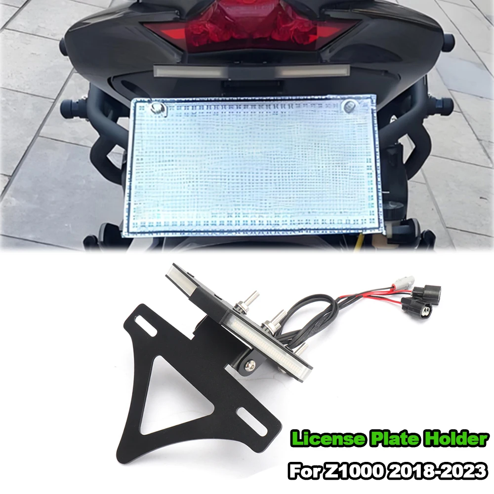For Kawasaki Z1000 Z1000 2018-2023 New Motorcycle Integrated License Plate Holder Fender Eliminator Frame Bracket LED Turn Light
