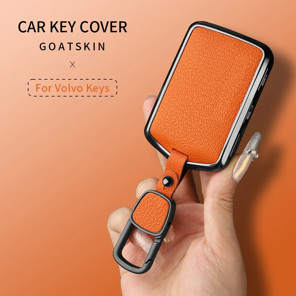 Metal And Leather 360 Degree Protection Car Key Case Cover For Volvo XC40 XC60 S90 XC90 V90 2017 2018 T5 T6 T8 Accessories